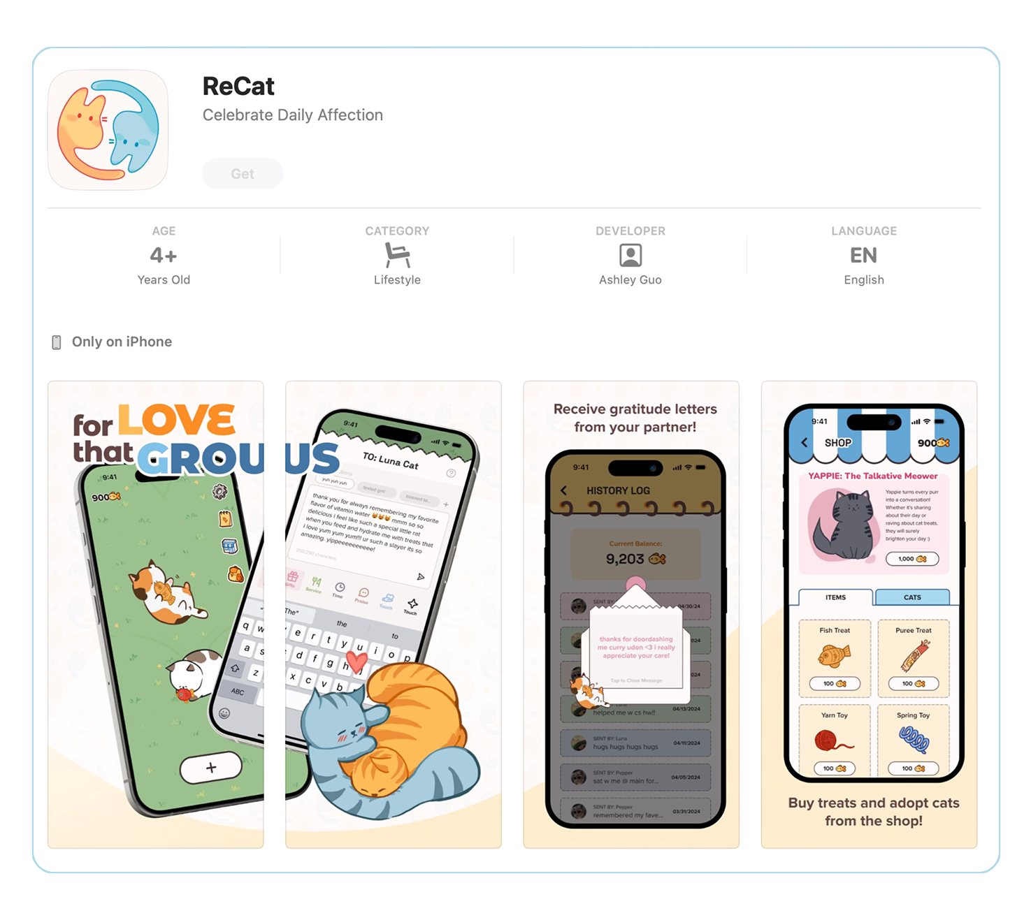 Recat app store screenshot 1